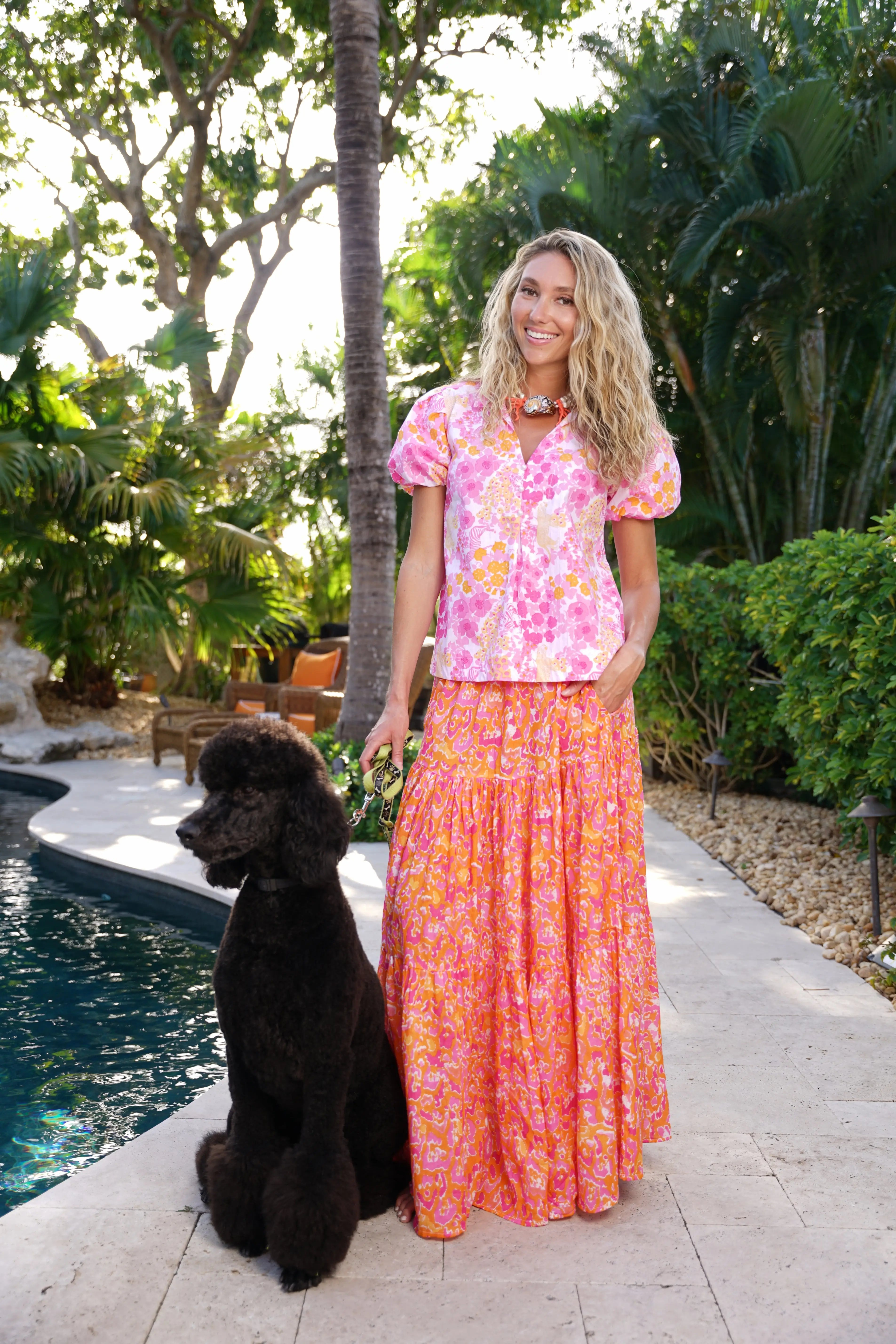 Boho Long Skirt Orange Marie | Just Darviny