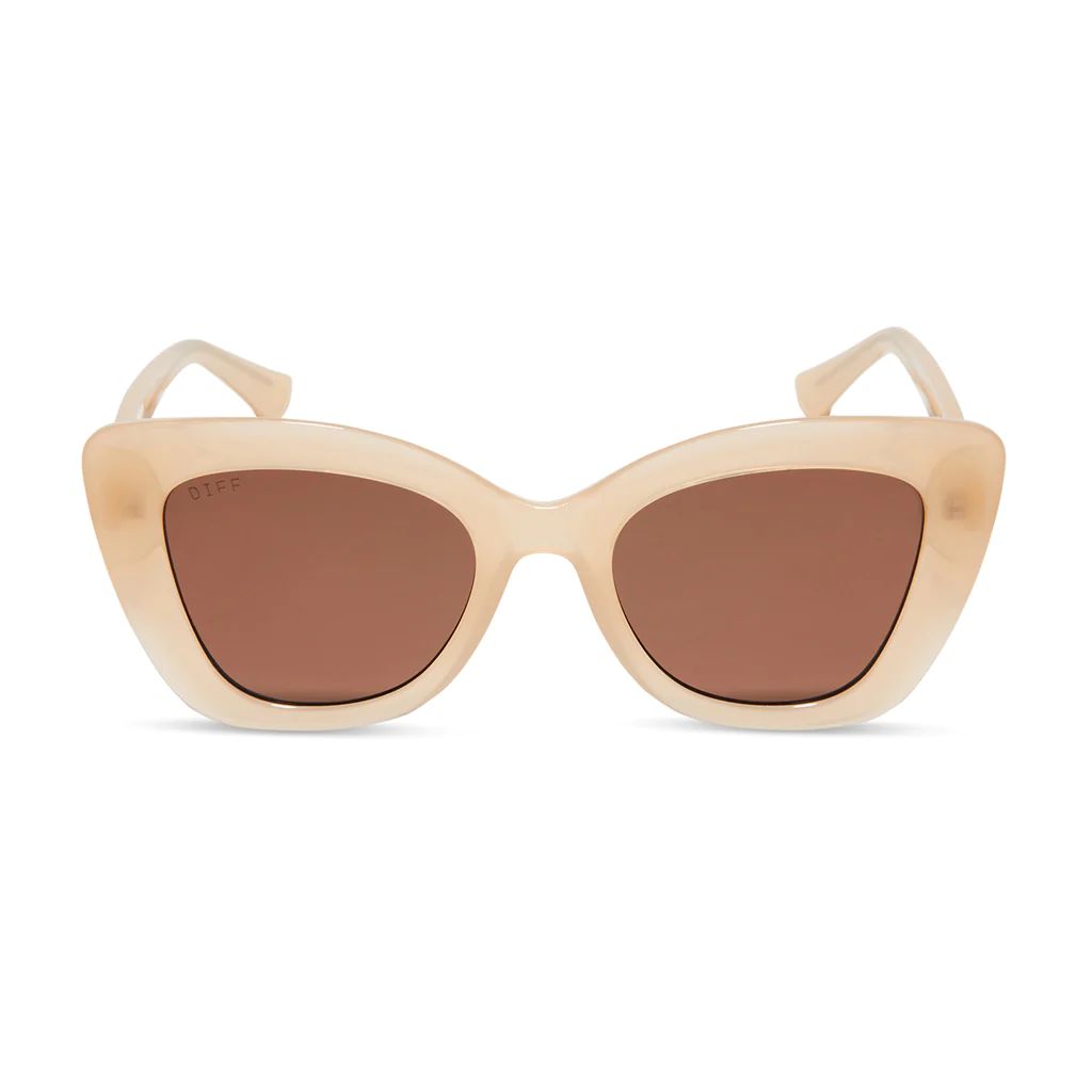 MELODY - MILKY NUDE + SOLID BROWN SUNGLASSES | DIFF Eyewear