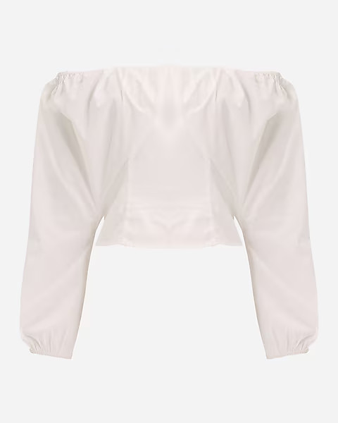 Off The Shoulder Long Sleeve Draped Top | Express