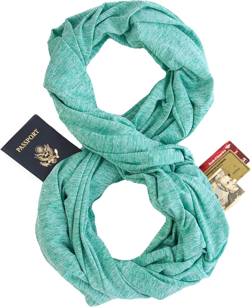 Zero Grid Infinity Scarf with Hidden Pockets Converts to Blanket and Wrap Perfect for Travel | Amazon (US)