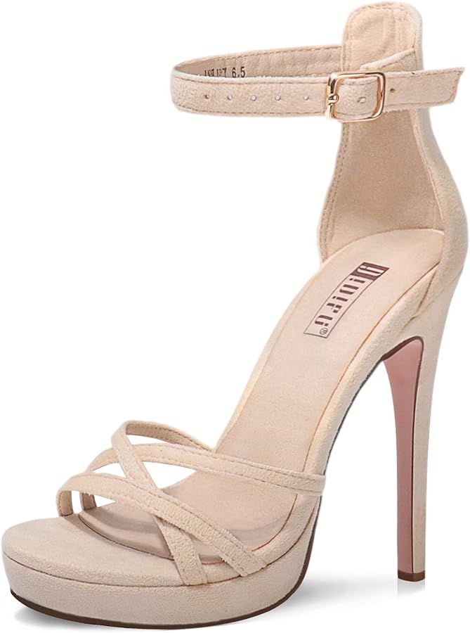 IDIFU Women's Stiletto High Heel Sandals Platform Open Toe Ankle Strap Dress Shoes for Women Brid... | Amazon (US)