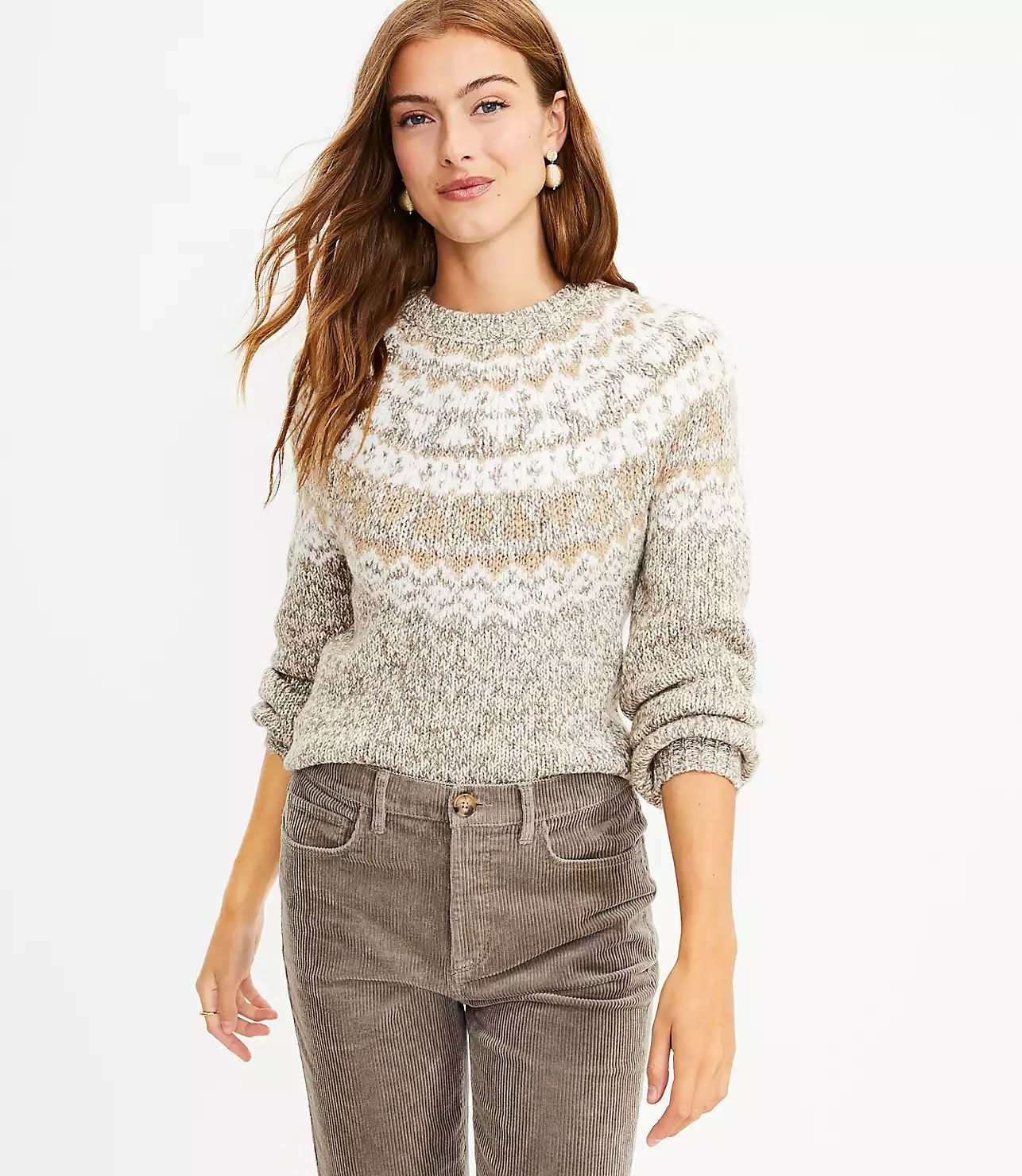 Marled Fair Isle Sweater | LOFT