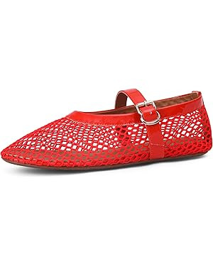 Mesh Ballet Flats for Women Comfort Work Flats for Women Office Dressy Wedding Mesh Mary Jane Fla... | Amazon (US)