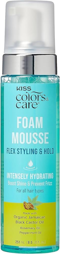 KISS COLORS & CARE Foaming Mousse - Define Curls & Hold Styles, Scalp Soothing, Promotes Hair Gro... | Amazon (US)