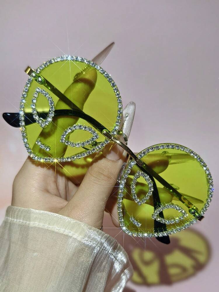 POLASUP 1pc Sparkly Crystal Decor Green Sci-Fi Space UFO Alien Casual Bohemian Vintage Style Part... | SHEIN