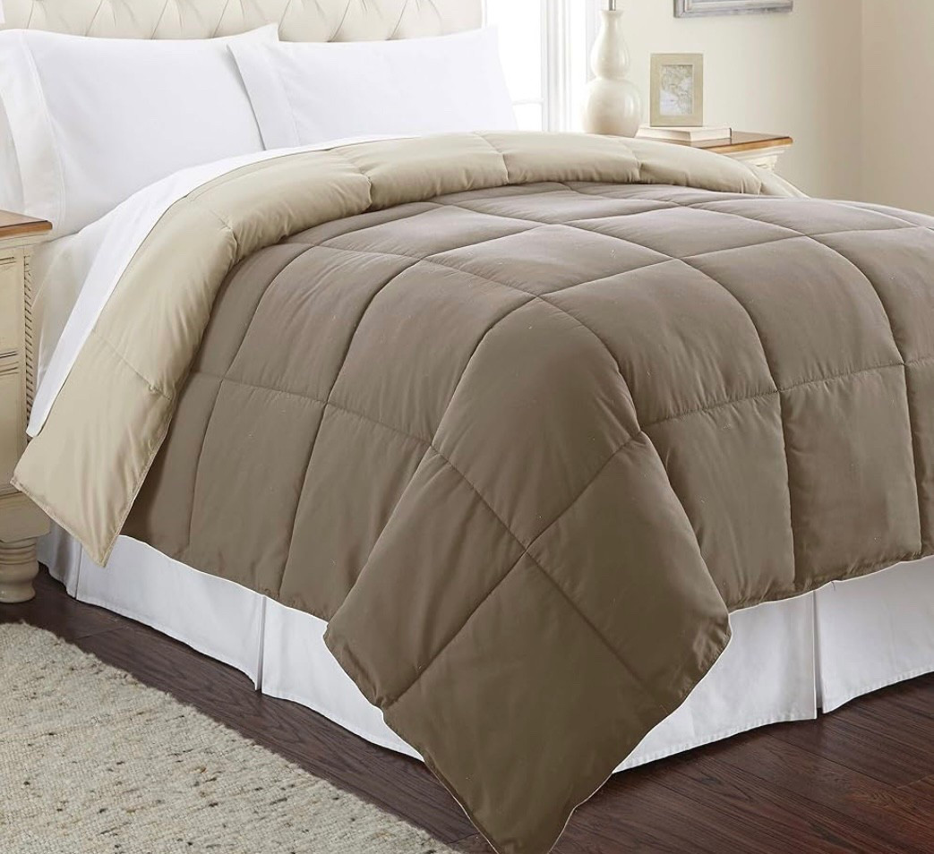 Down Alternative Reversible Comforter Stone/Champagne King

#LTKHome #LTKTravel