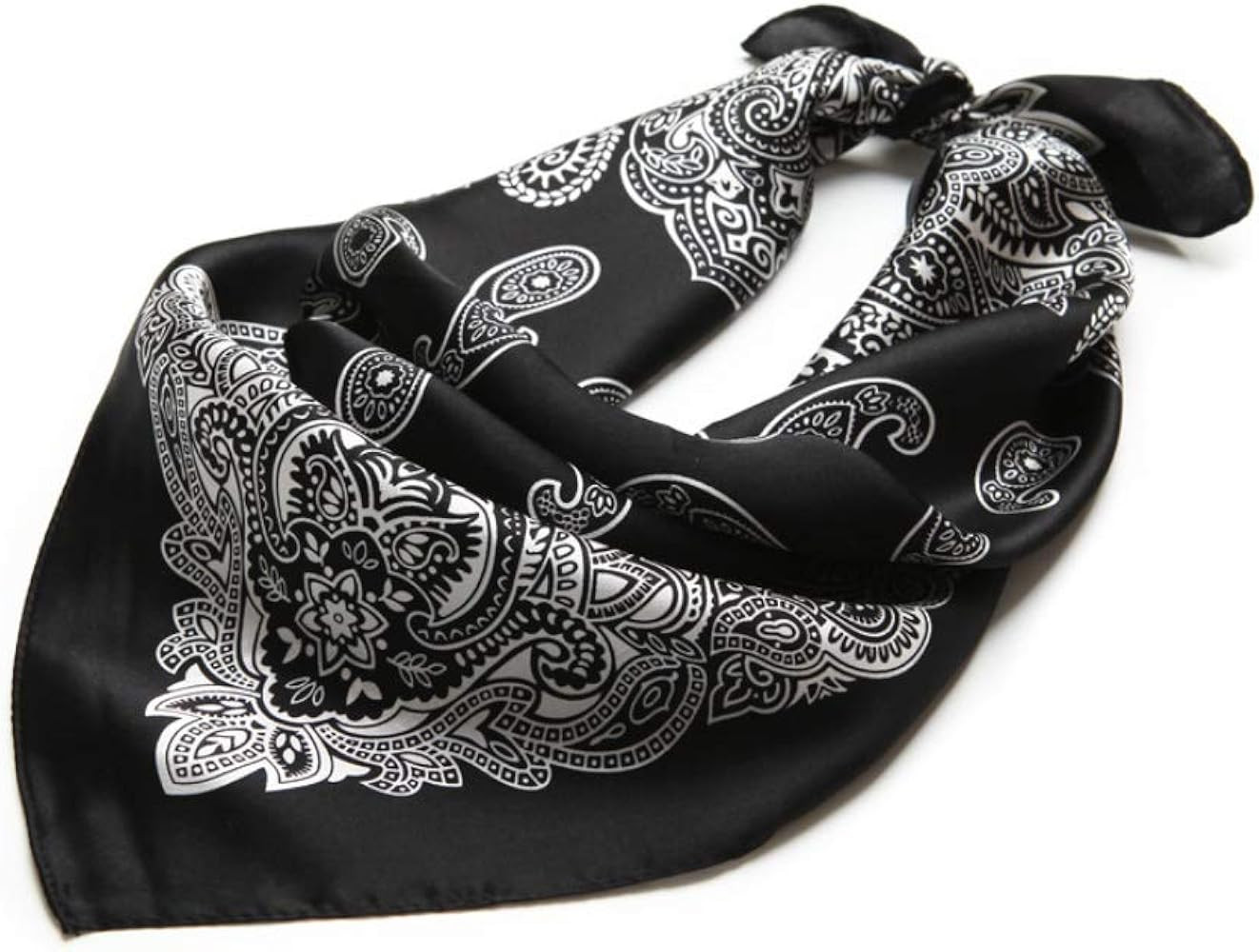 JERLA Women's Men's Small Square satin 100% Real Mulberry Silk Scarfs paisley Hair head face scar... | Amazon (US)