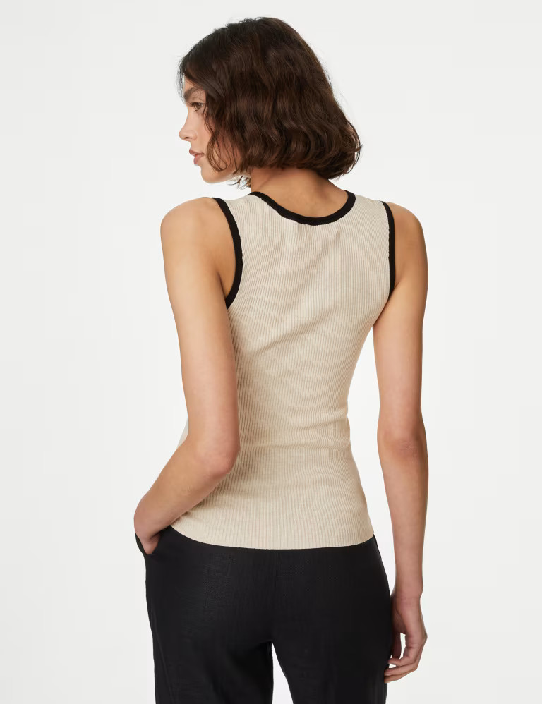 Ribbed Crew Neck Knitted Vest | Marks & Spencer (UK)