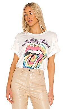 DAYDREAMER Rolling Stones Tie Dye Tongue Tee in Vintage White from Revolve.com | Revolve Clothing (Global)