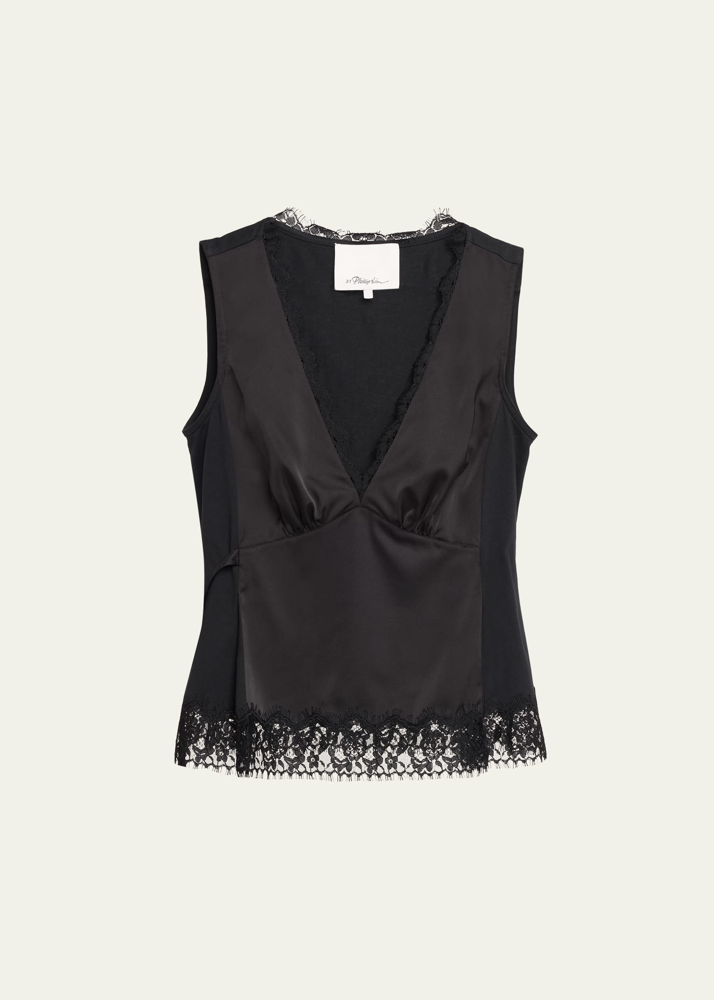 3.1 Phillip Lim Sleeveless Satin Lace Combo Top | Bergdorf Goodman