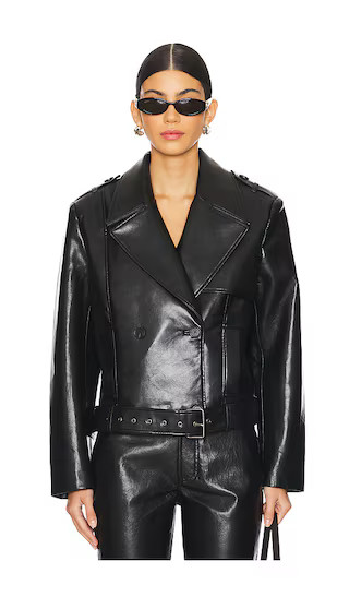 Greer Jacket in Black Recycled Leather | Revolve Clothing (Global)