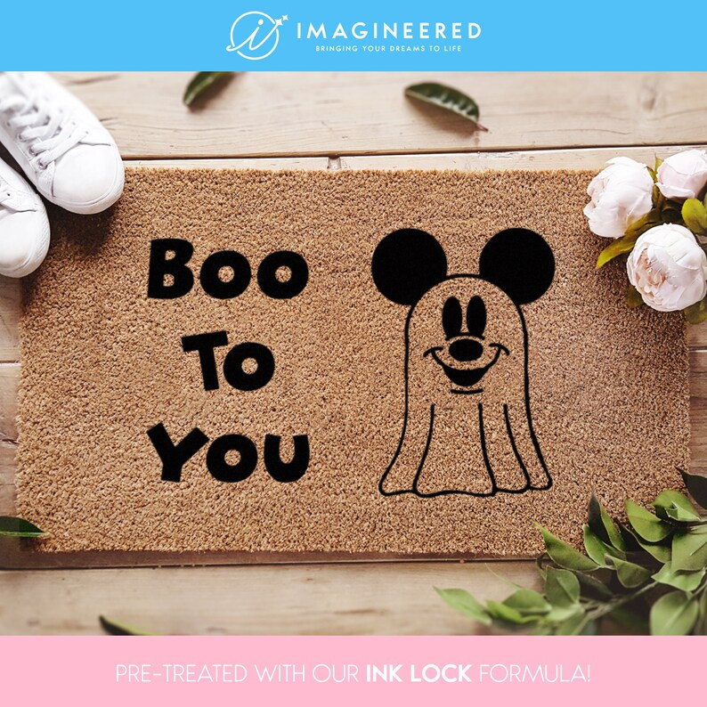 Halloween Disney Welcome Doormats Mickey the Ghost Funny Coconut Coir Mat Housewarming Disney Gif... | Etsy (US)