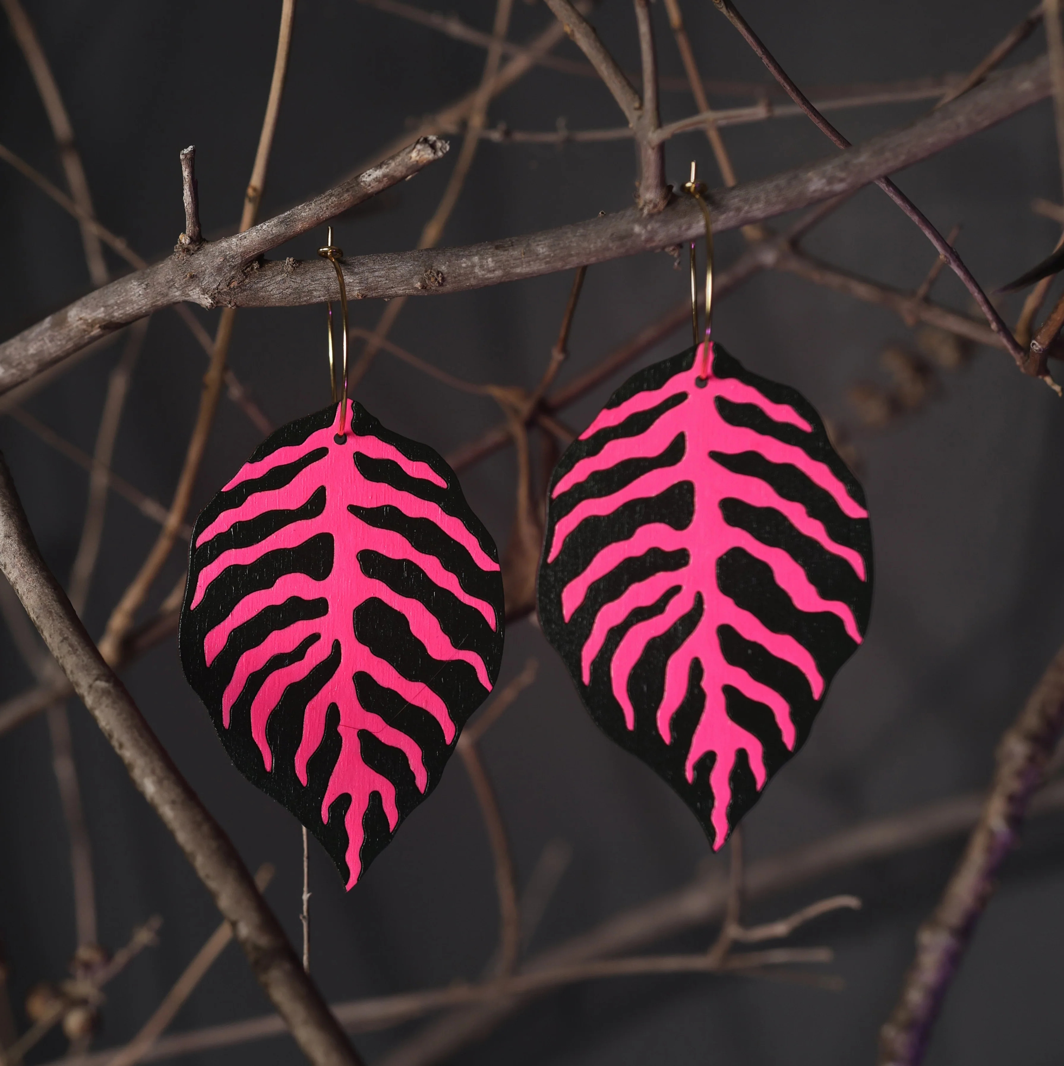 Blood Leaf Hoops | Le Chic Miami