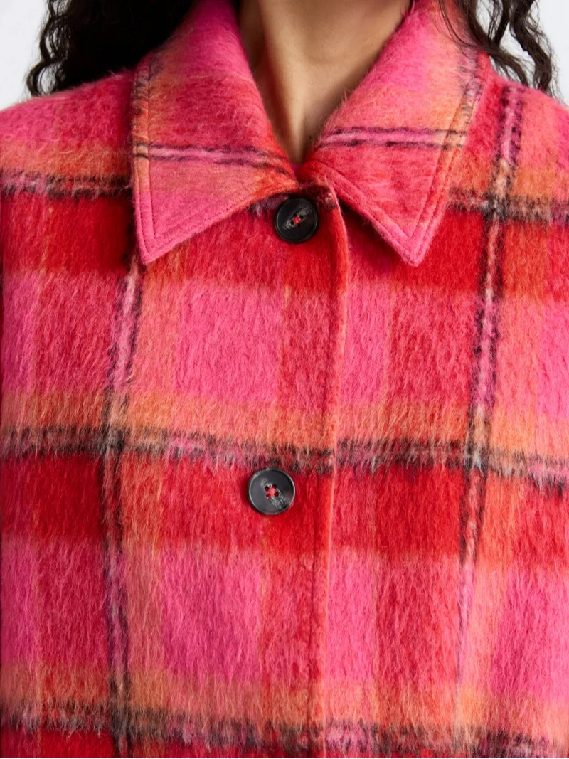 Free Assembly Women's and Women's Plus Long Wool Blend Coat, Sizes XS-4X | Walmart (US)