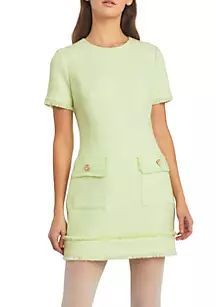 Tweed Short Sleeve Mini Dress | Belk