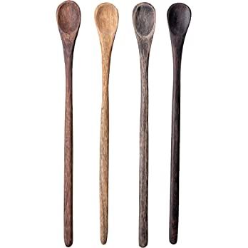 Karma Long Handle Tasting Spoons Set - Long Handle Spoons for Cooking - Wood Kitchen Utensils - W... | Amazon (US)
