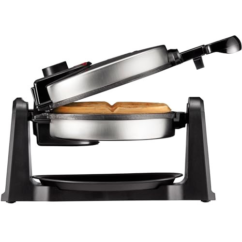 Chefman Rotating Belgian Waffle Maker, 180° Flip Iron w/ Non-Stick Plates, Adjustable Timer, Locking Lid, & Drip Plate, Space Saving Storage, Mess-Free Breakfast, Stainless Steel/Black | Amazon (US)