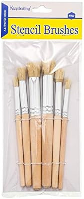 Wooden Stencil Brushes Natural Stencil Bristle Brushes Art Painting Brushes Wood Paint Template B... | Amazon (US)