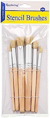 Wooden Stencil Brushes Natural Stencil Bristle Brushes Art Painting Brushes Wood Paint Template B... | Amazon (US)