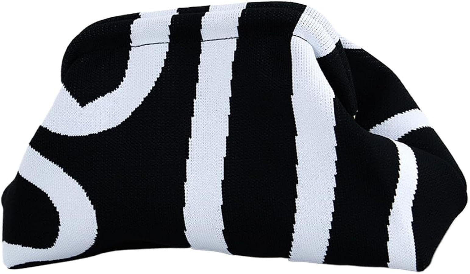 Women Colorblock Dumpling Clutch - Contrast Color Knitting Casual Summer Beach Bag | Amazon (US)