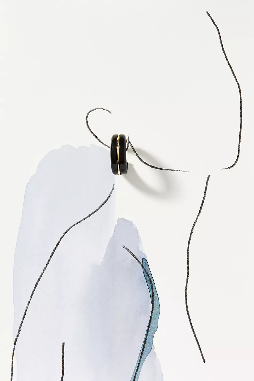 Thick Enamel Open Hoop Earrings | Anthropologie (US)