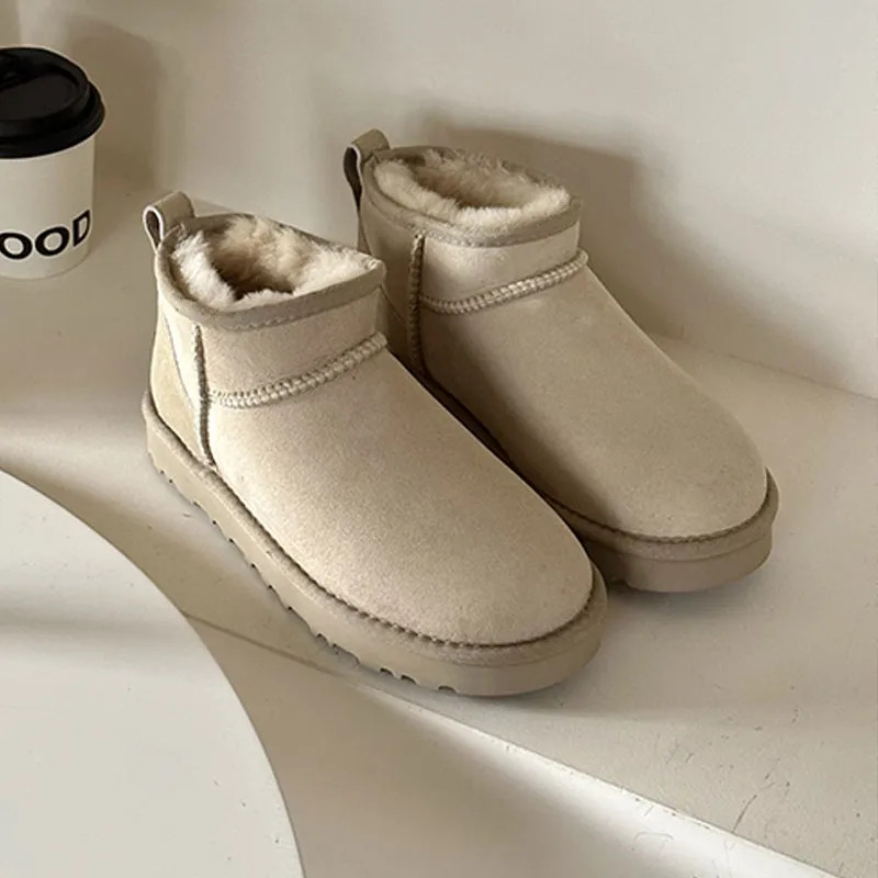 Womens Warm Winter Snow Boots Flat Casual Full Fur Ankle Boots Shoes Fur Lied Shoes | DHGate