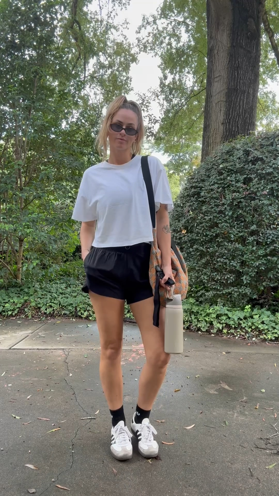 today’s workout fit—including the shorts that will change your life. 🤷‍♀️ i’m 5’8 & wearing a M! bag was handmade in california by @torissews xx 

#LTKActive #LTKStyleTip #LTKFindsUnder50