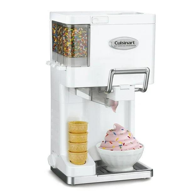 Cuisinart ICE-45 Mix It In Soft Serve 1-1/2-Quart Ice Cream Maker, White | Walmart (US)
