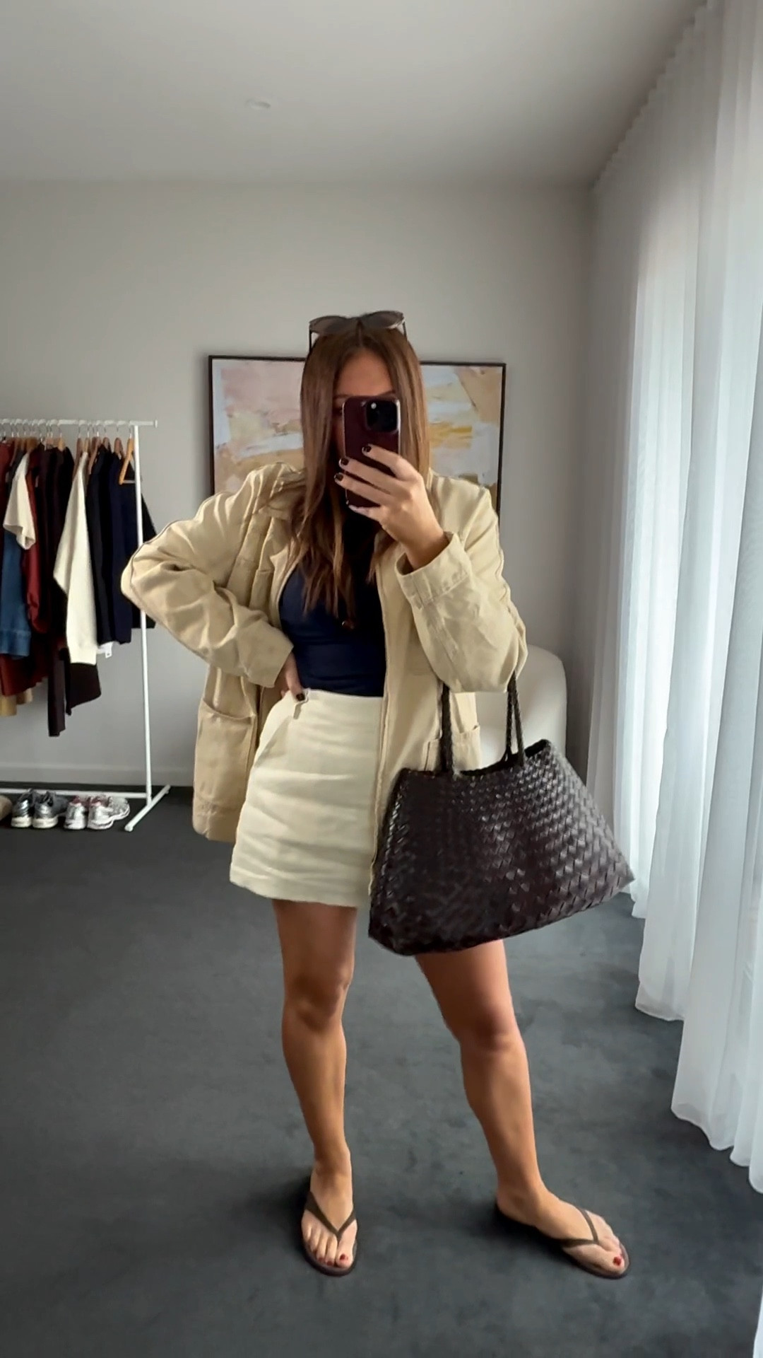 Fav colour combo for Autumn - Navy & Butter 

Tshirt: Glassons 
Skirt: Dissh
Jacket: & other stories 
Flip flops: Tony Bianco
Bag: Dragon Diffusion
Sunnies: YSL 
Necklace: Nuri Studios 

#LTKnewzealand #LTKsummer #LTKaustralia