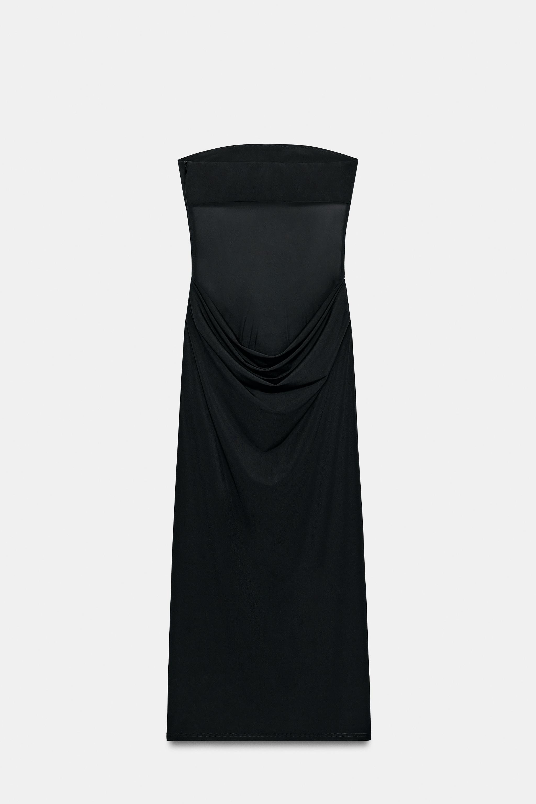 COMBINATION DRAPED MIDI DRESS | Zara US