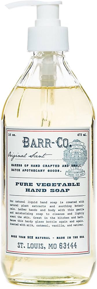 BARR-CO. Original Scent Hand Soap, Tranquil Milky Scent with Oat, Vanilla & Vetiver, Natural Liqu... | Amazon (US)