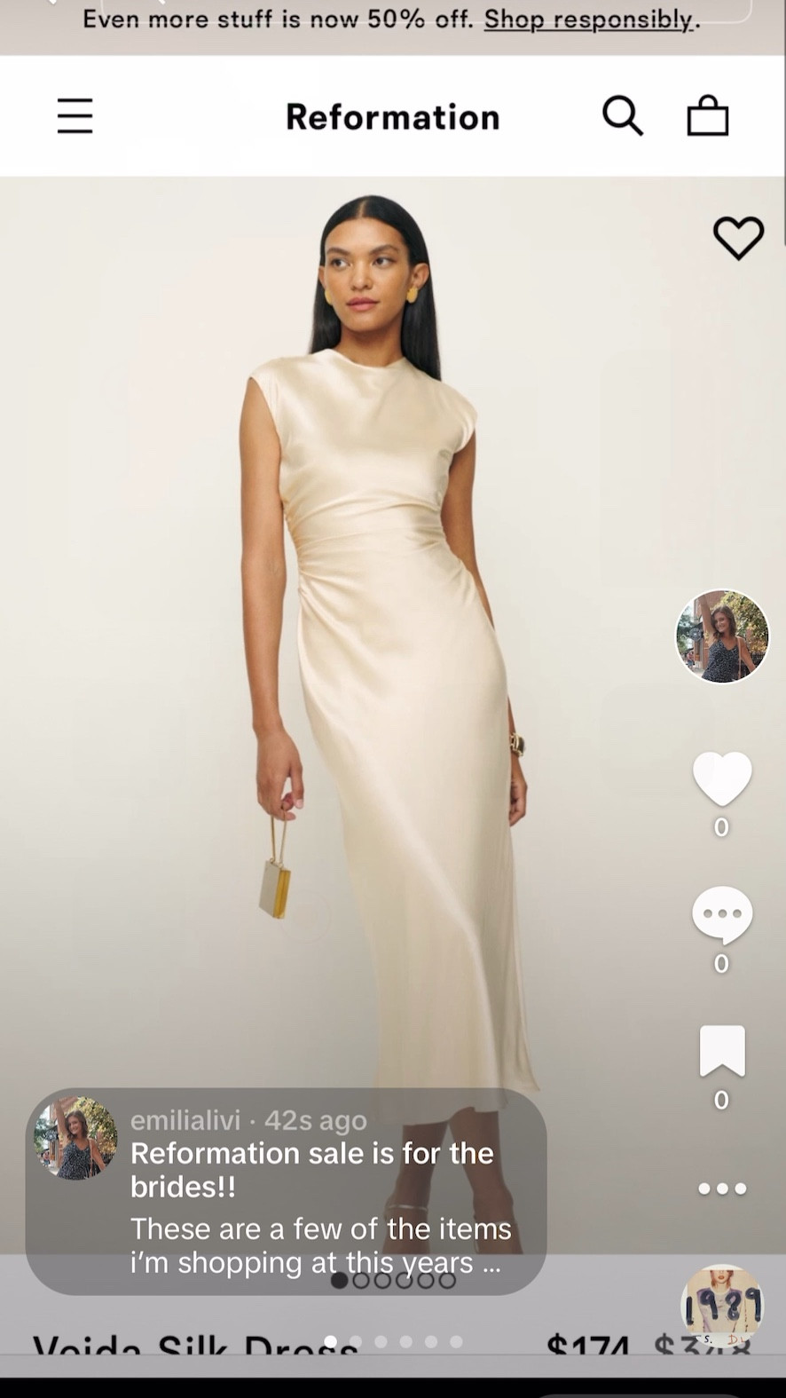 Items I’m shopping at this years Reformation Sale as a 2025 bride!!! 

#LTKFallSale #LTKFindsUnder100 #LTKWedding