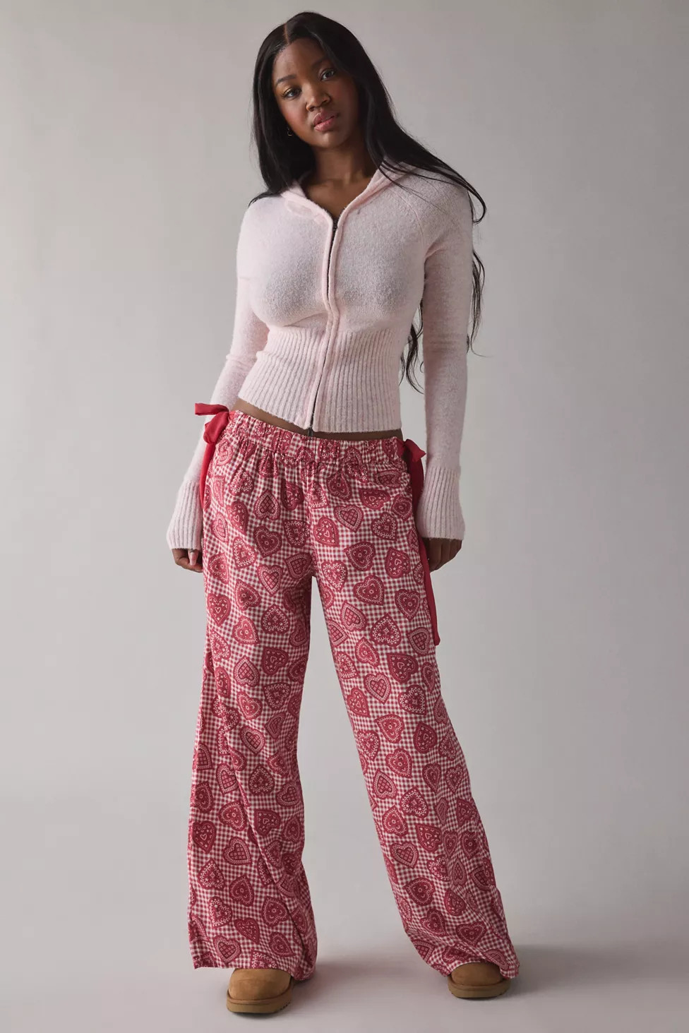 Out From Under Eat Your Heart Out Side-Tie Bow PJ Pants | Urban Outfitters (US and RoW)