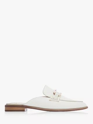 Moda in Pelle Frenchie Leather Metal Trim Mule Loafers, Off White | John Lewis (UK)