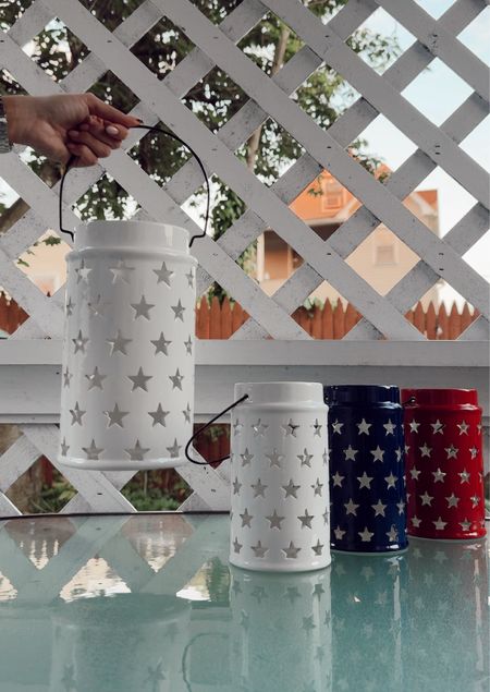 #ad Memorial Day is just about here, and @Lowes has everything you need for outdoor USA-themed decor! Check out these cool patriotic lanterns I found – perfect for table settings. They come in two sizes and three different colors. 
#LowesPartner

Patio decor • backyard essentials • outdoor decor 

#LTKSaleAlert #LTKSeasonal #LTKHome