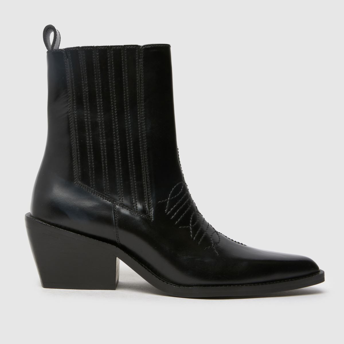 Womens Black schuh Brennan Leather Box Western Boots | schuh | Schuh