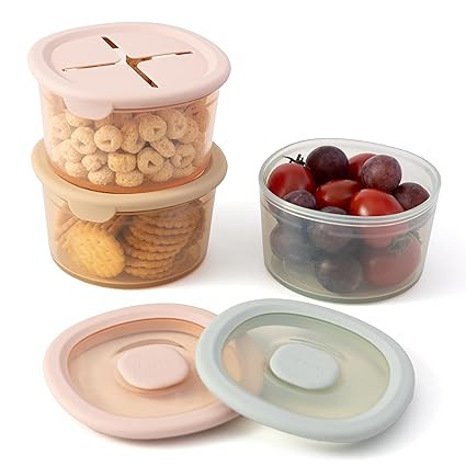 Moonkie Silicone Snack Containers for Kids | 8 oz Baby Food Storage Containers with Airtight Lids... | Amazon (US)