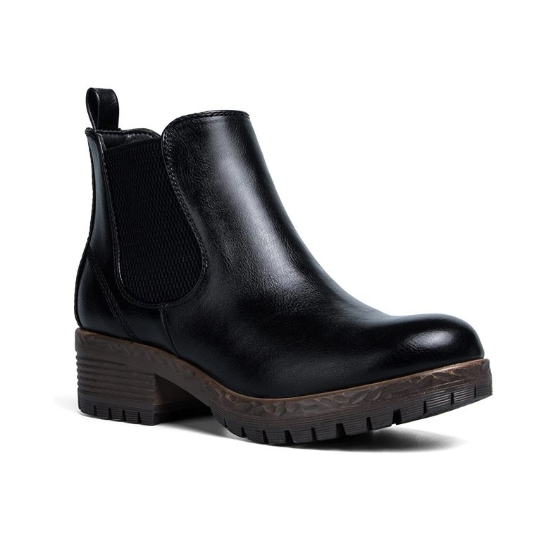 BOCCA Adult Women's Black Chelsea Boots Chunky Heel Ankle Booties Size 8.5 | Walmart (US)