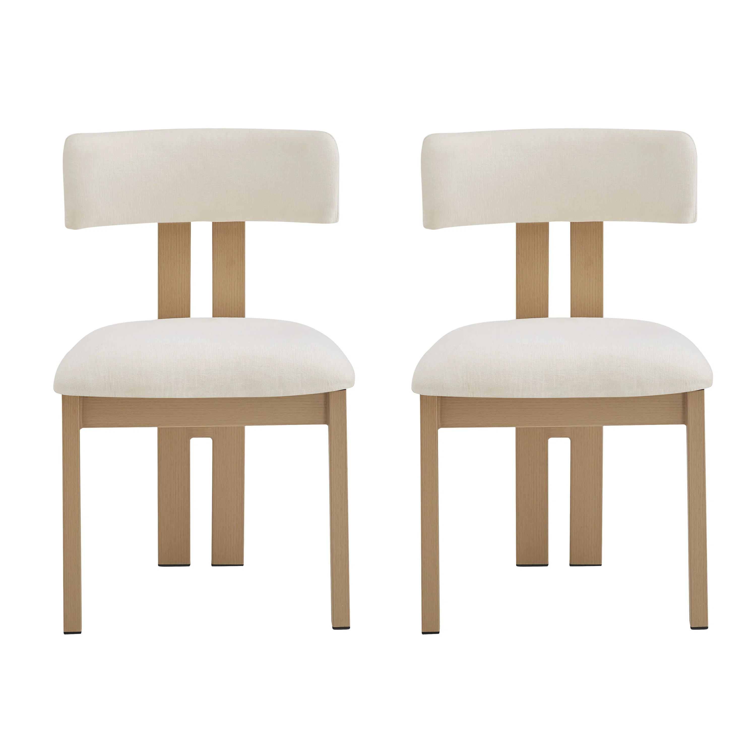 Upholstered Armless Dining Chairs With Metal Legs (Set of 2) | Wayfair North America