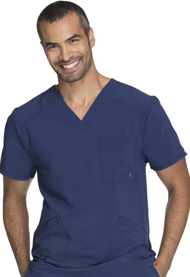 Cherokee V- Neck Men's Scrub Top with Rib Knit Back Panels CK900A | Amazon (US)