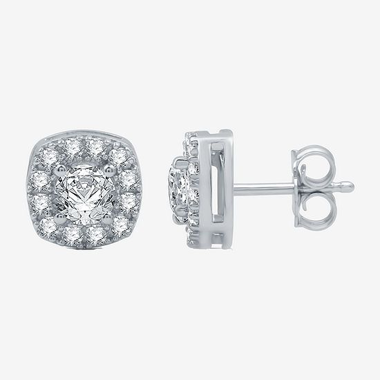 Limited Time Special! Lab Created White Sapphire Sterling Silver Cushion Stud Earrings | JCPenney