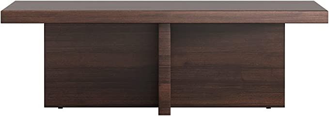 homary Farmhouse Wood Coffee Table Rectangle-Shaped in Natural Rustic (Walnut) | Amazon (US)