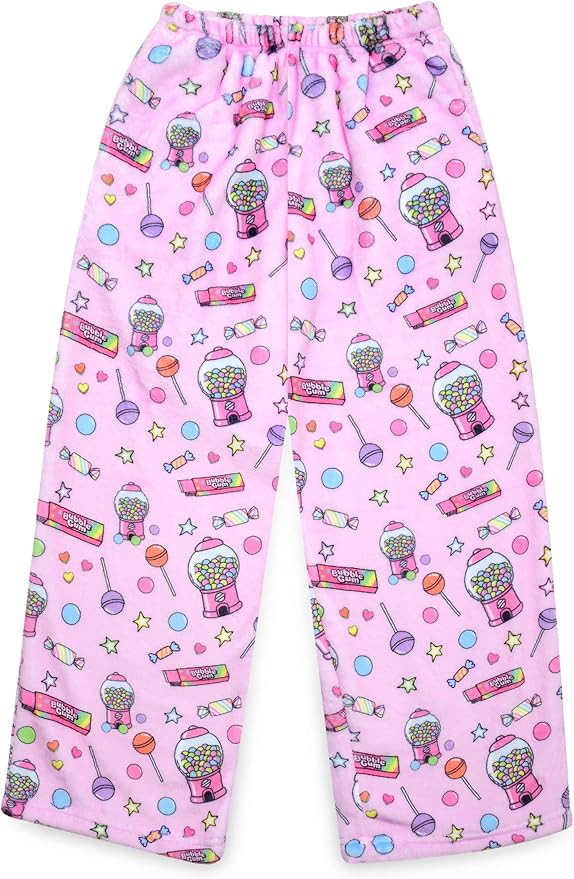 iscream Big Girls Silky Soft Plush Fleece Pants - Snacks & Sweets Collection | Amazon (US)