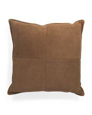 Made In India 20x20 Suede Patched Pillow | TJ Maxx
