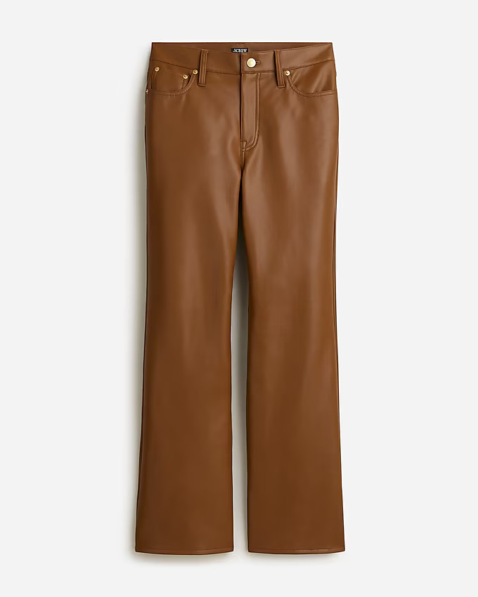 Slim wide-leg pant in faux leather | J. Crew US