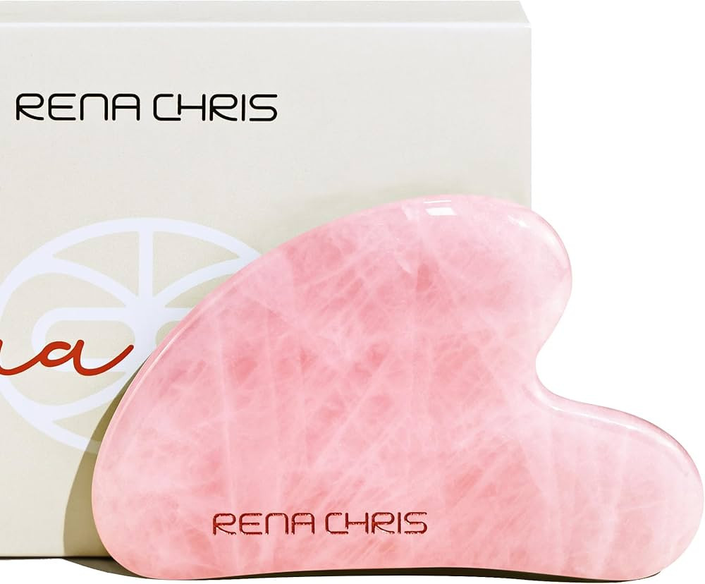 Rena Chris Rose Quartz Gua Sha, Natural Jade Gua Sha Facial Tools for SPA Acupuncture, Gua Sha St... | Amazon (US)