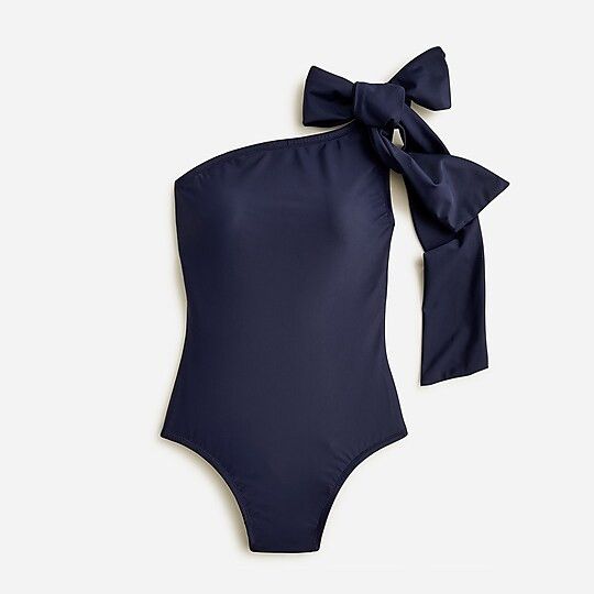 Bow one-shoulder one-piece- Mom Swimsuit | J.Crew US