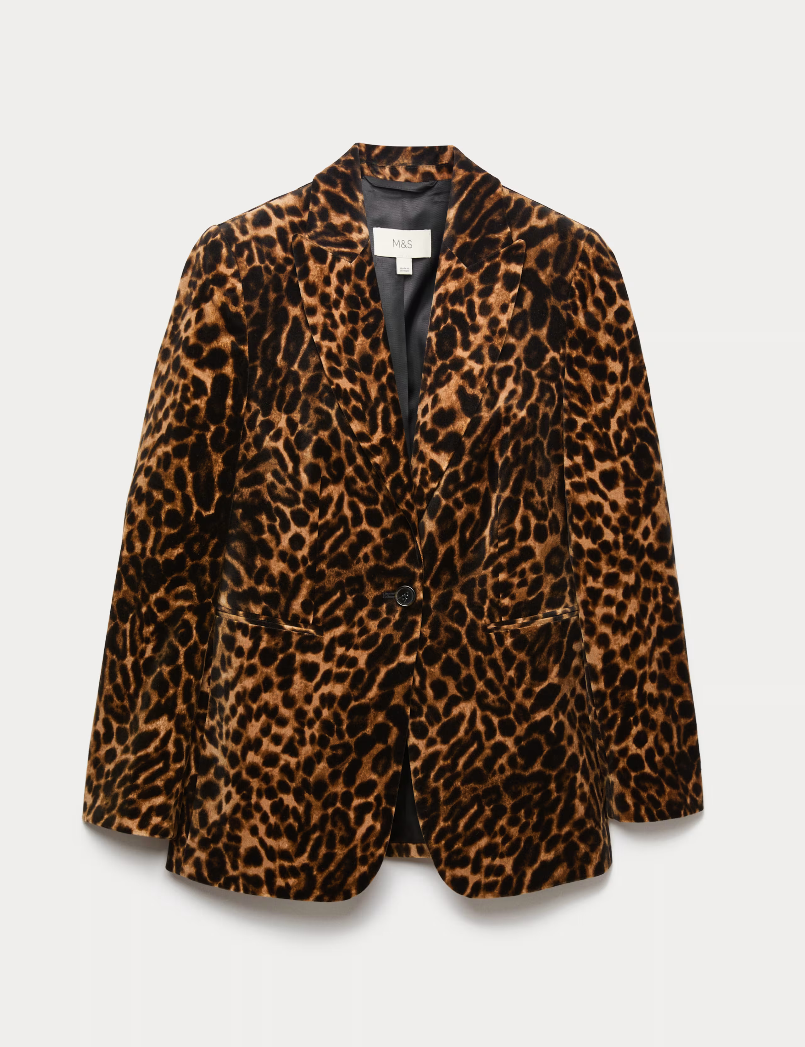 Cotton Velvet Leopard Single Breasted Blazer | Marks & Spencer (UK)