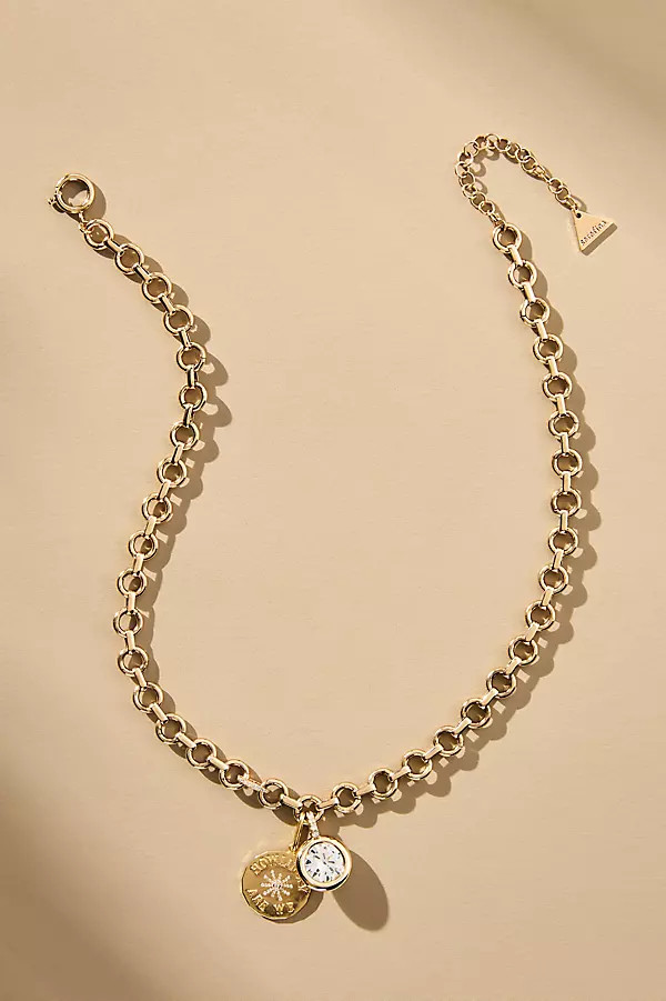Thick Chain Charm Cluster Necklace | Anthropologie (US)