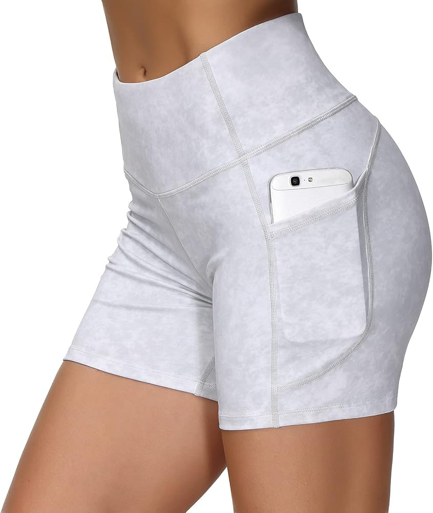 THE GYM PEOPLE High Waist Yoga Shorts for Women's Tummy Control Fitness Athletic Workout Running Sho | Amazon (US)